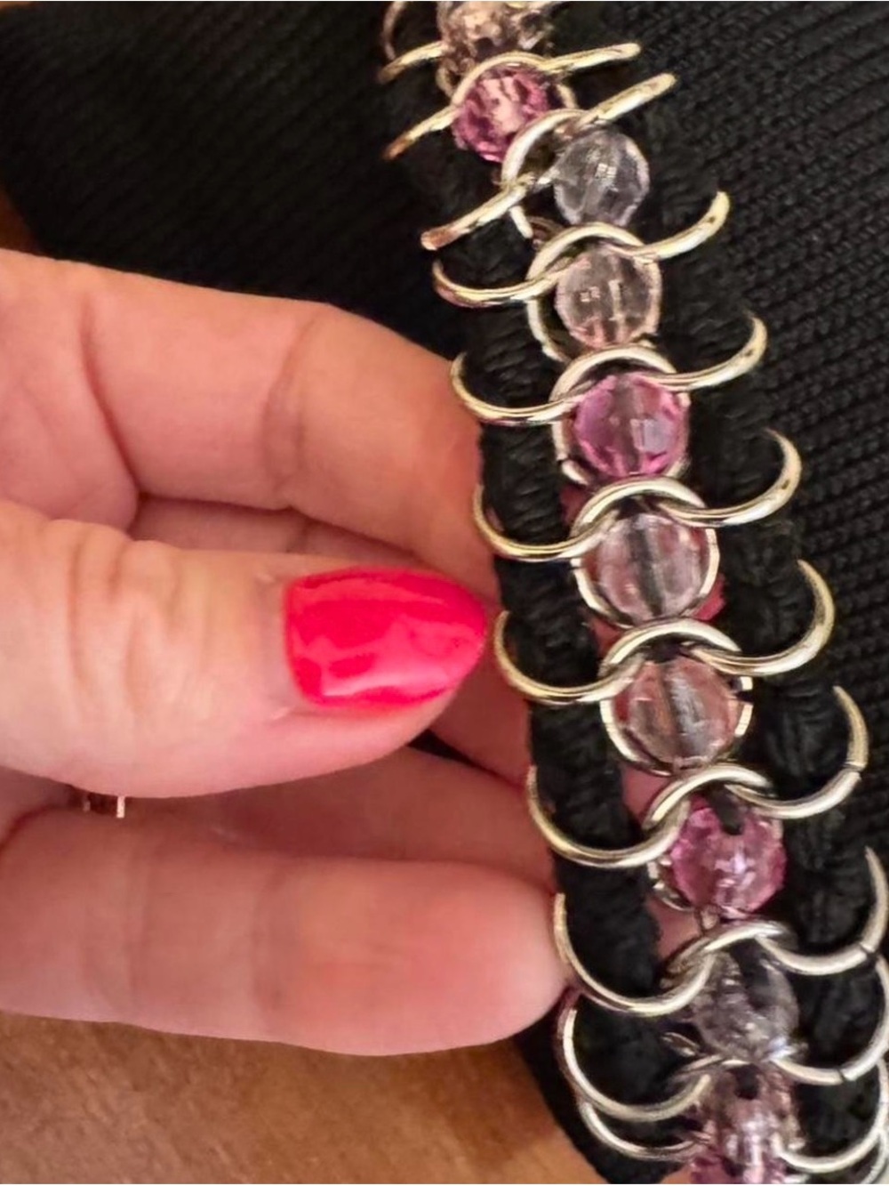 The Sak Black Knit Bag with Beaded Chain Detail - Picture 10 of 11